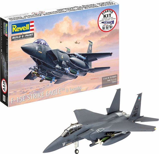 Revell Starter Kit F-15E Strike Eagle & bombs Kampfflugzeug - Bild 1