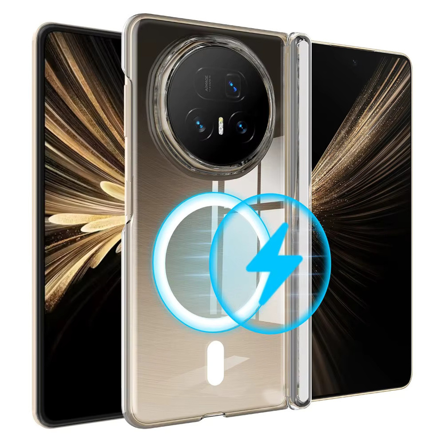 Transparente magnetische ultradünne Handyhülle für Honor Magic V5 V3 Vs3 mit Wireless Charging und Anti-Drop Schutz, Weiß - Bild 5