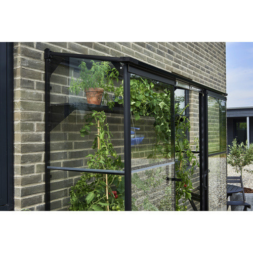 Halls Gewächshaus Qube Lean-to 2 Schwarz 1,2 m² mit 3 mm Sicherheitsglas - Bild 4