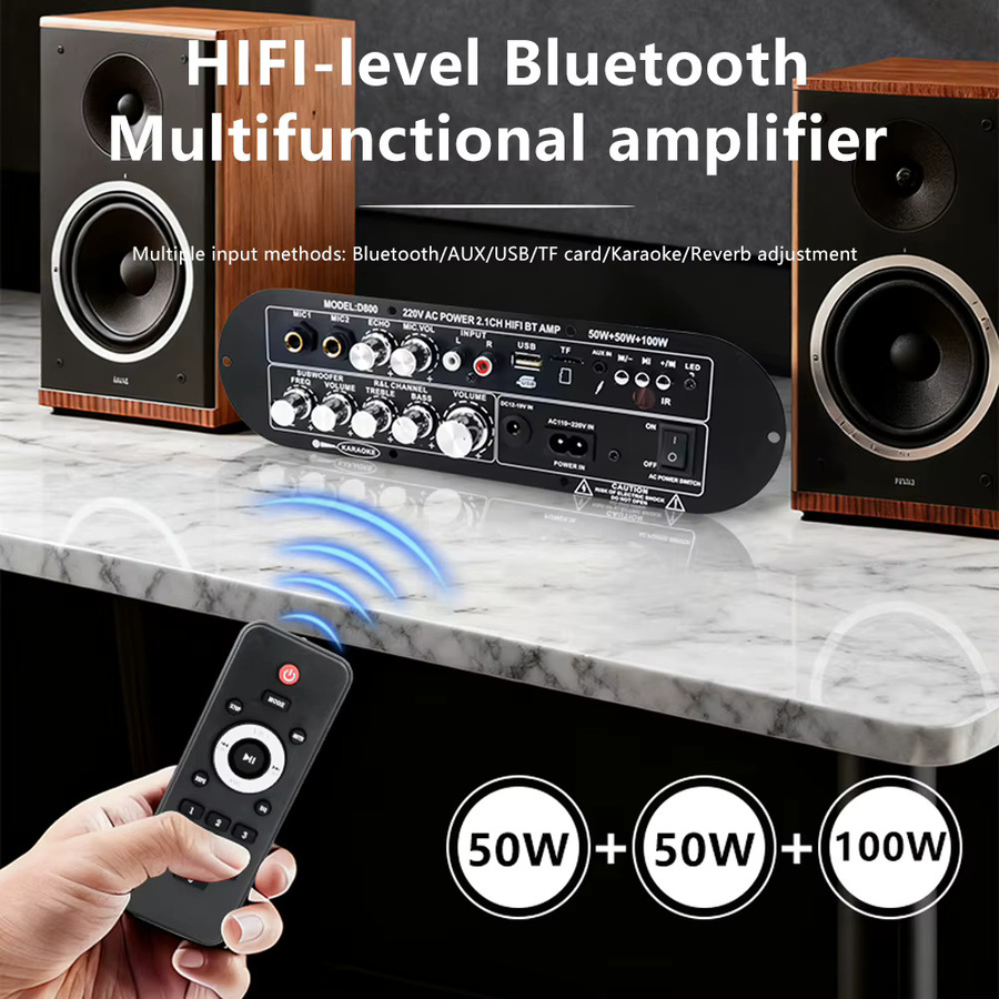 Aideepen Bluetooth 5.0 Digitalverstärkerplatine 2.1 Kanal in Schwarz mit 100W Ausgangsleistung und einstellbarem Bass und Höhen für dein Home Sound System - Bild 4