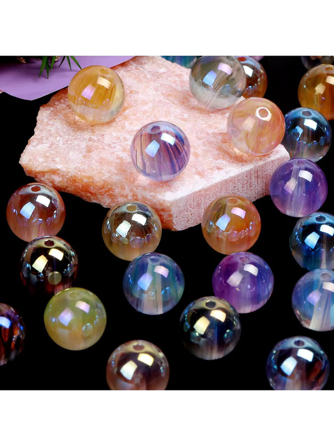 NASSBORO Charms, 16 mm runde Acrylperlen, 10 Stück sortiert - Bild 6