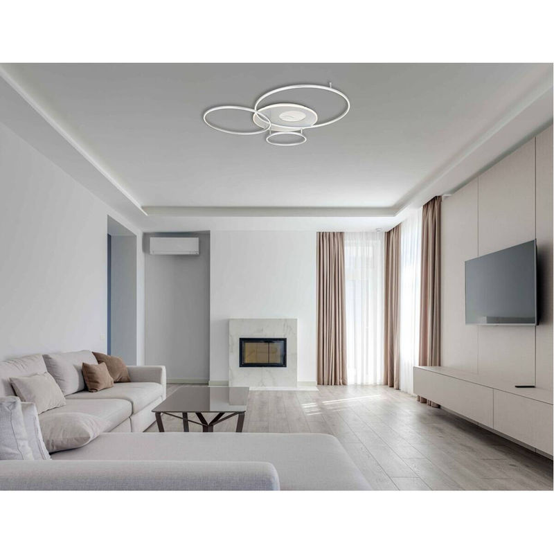 Globo Lighting Deckenleuchte Invertina in Silber, dimmbar mit Fernbedienung und Timer, LED, B/H/T: 105,3 x 13 x 126,4 cm - Bild 2