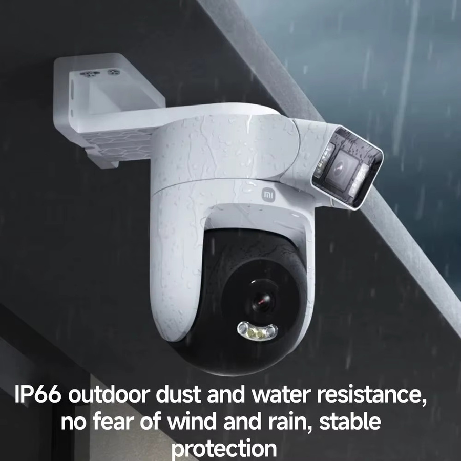 Xiaomi Outdoor Kamera mit Dual Objektiv 5 MP 3K HD Dual View Überwachung, Wetterfest IP66, Weiß - Bild 2