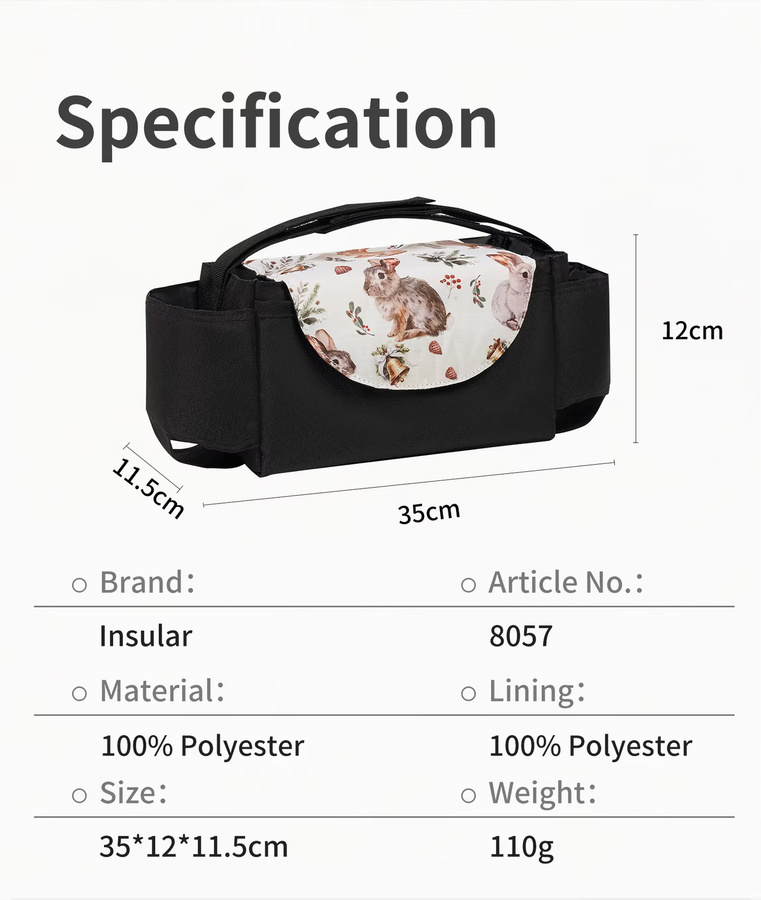 Wasserdichte Kinderwagen Tasche mit Cartoon-Design für Windeln und Flaschen in Multicolour - Bild 4