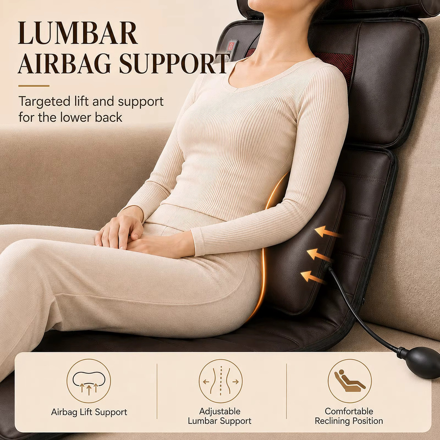 Avehrit Elektrische Ganzkörper-Massagematte mit Wärme, Luftkompression, Knet- und Vibrationsmassage für Schultern, Nacken, Taille und Rücken - Bild 2