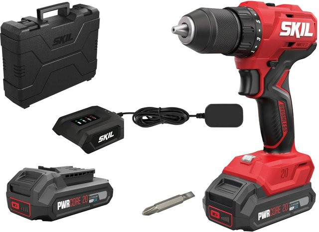 Skil Akku-Bohrschrauber 3011HB Pwrcore 20, Bürstenlos, 55 Nm, Rot, inklusive 2 x 20 V 2 Ah Akkus und Ladegerät - Bild 1