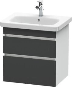 Duravit Waschtischunterschrank DuraStyle, Farbe: Grau/Weiß, B/T: 58 x 44,8 cm, wandhängend mit 2 Schubladen - Bild 1