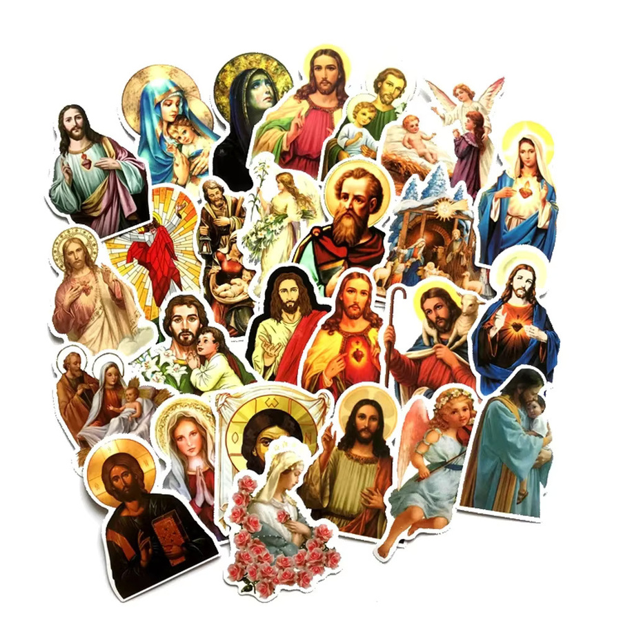 68 Stück Jesus Christian Religion Aufkleber Multicolor wasserfest für Laptop Auto und Gepäck von GOGOTU - Bild 2