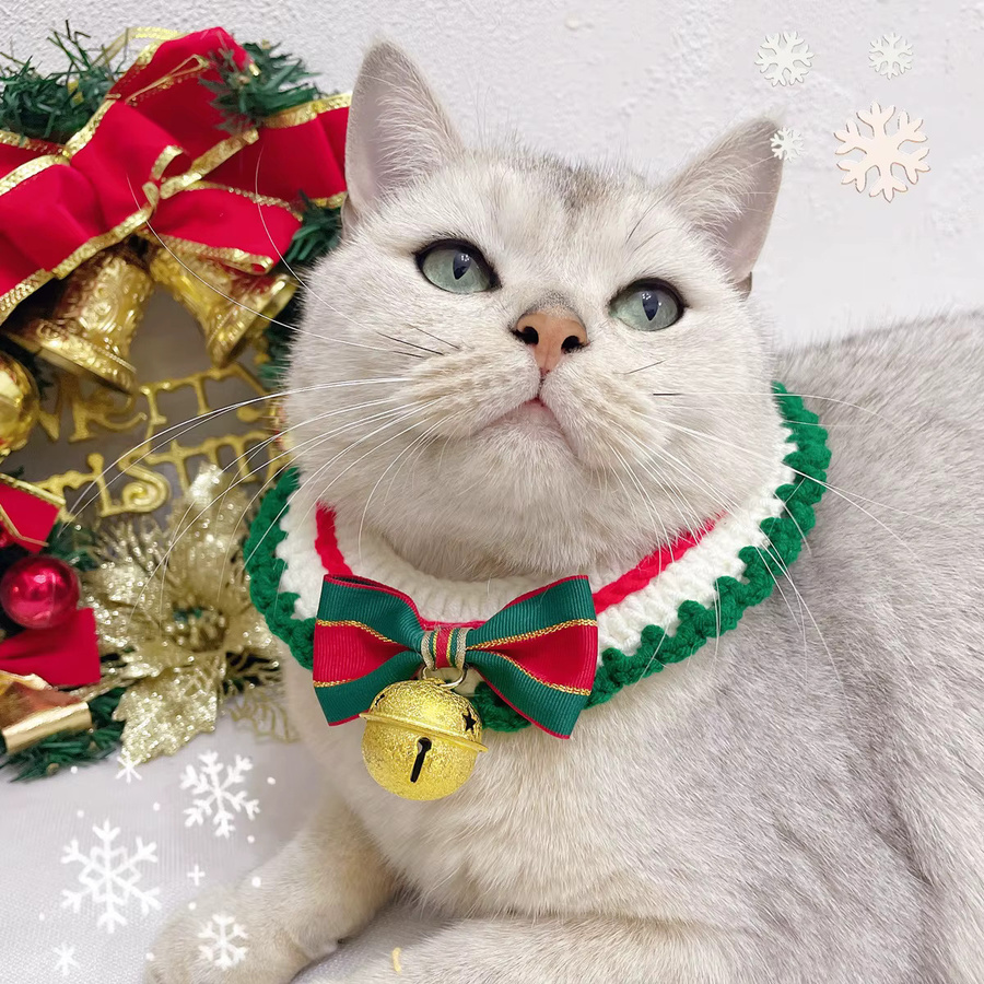 Katzenhalsband-Halskette, Wolle, Weihnachts-Design - Bild 3