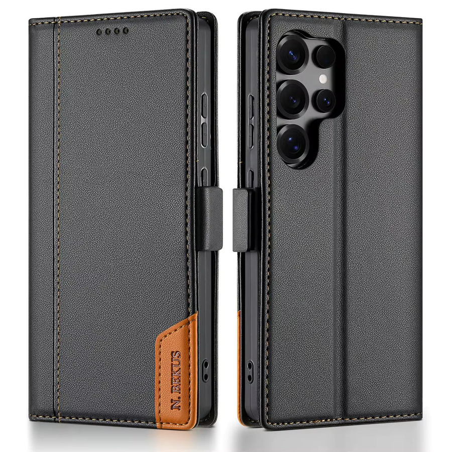 Magnetische Business Flip-Lederhülle als Kartenetui für Samsung Galaxy S26 S25 S24 S23 S22 S21 S20 Note 20 10 9 Ultra Plus in Schwarz oder Blau - Bild 2