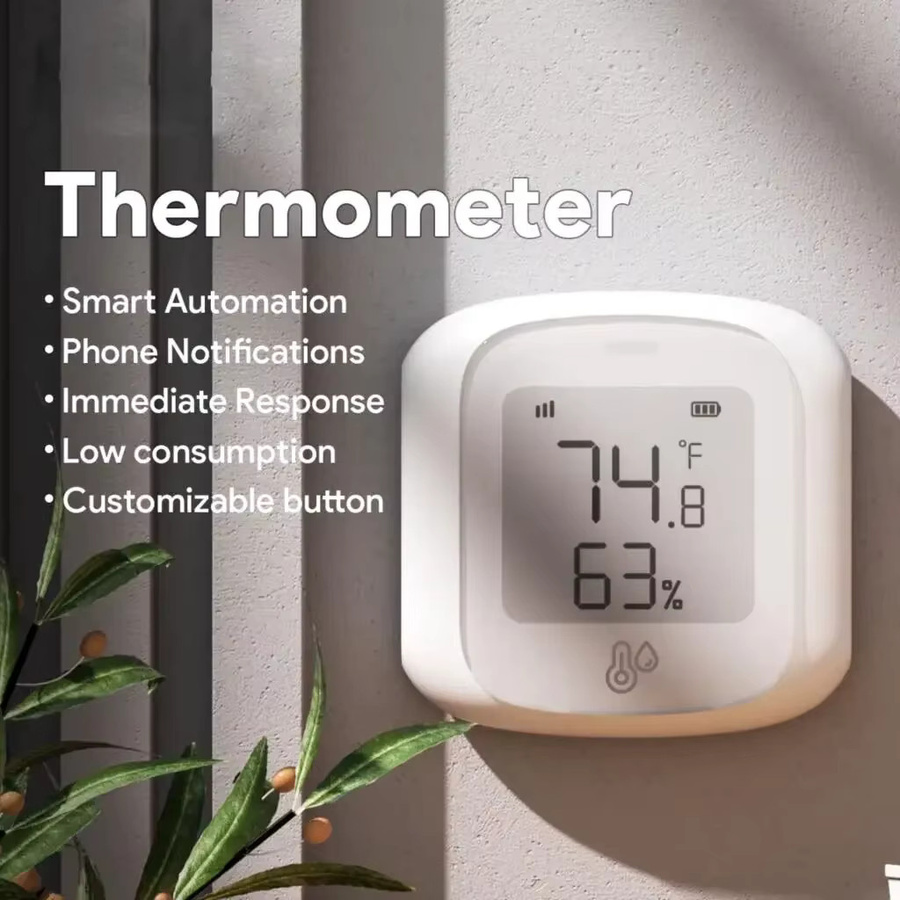 Haozee Tuya Smart WiFi und Zigbee Temperatur- und Feuchtigkeitssensor mit LCD-Display in Weiß - Bild 2