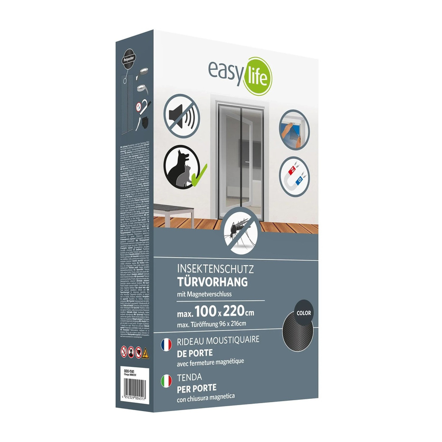 Easy Life Insektenschutz Magnet-Türvorhang Premium Anthrazit B: 100 cm, H: 220 cm - Bild 2