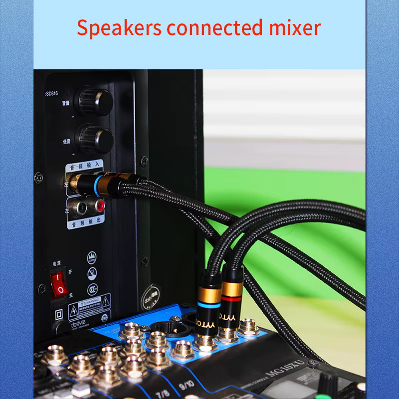 YYTCG Hifi Dual TS Mono auf 2 Cinch Audiokabel Schwarz, 6,5 mm und 6,35 mm Stecker, abgeschirmtes OFC-Kabel für Verstärker, Mixer und Lautsprecher - Bild 2
