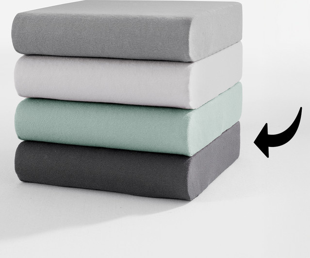 Dreamtex Mako-Feinjersey Topper-Spannbetttuch aus Baumwolle, B/T/H: 180 x 200 x 200 cm - Bild 1