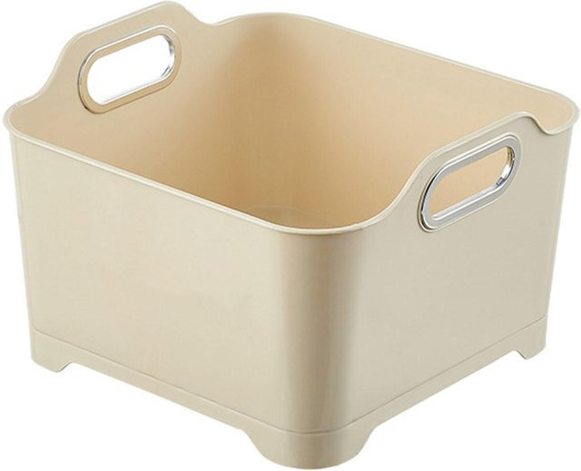 Multifunktionaler Obst und Gemüse Waschkörbchen von CosyHome in Beige mit Griffen und quadratischem Design aus Kunststoff - Bild 1