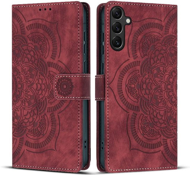 Leder Geldbörse Klapphülle für Samsung Galaxy A-Serie in Rot - Bild 1