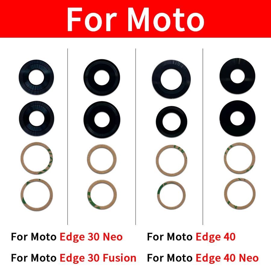 50 Stück Ersatz-Rückkamera-Objektivglas mit Kleber für Motorola Moto Edge 20 Lite, Plus, 30 Pro, 40 Neo, 50 Fusion und 30 Ultra in Schwarz - Bild 2