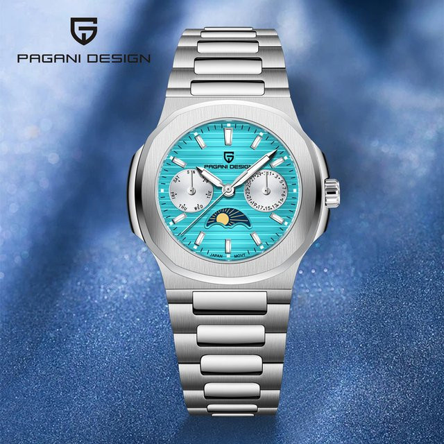 Pagani Design Armbanduhr, Quarz, Edelstahl, Blau, Damen - Bild 1