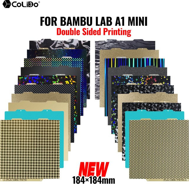 Bambulab Strukturierte PEI Kaltbauplatte für A1 Mini, Doppelseitige PEY PET H1H Stahlplatte, B: 18,4 cm x T: 18,4 cm - Bild 1