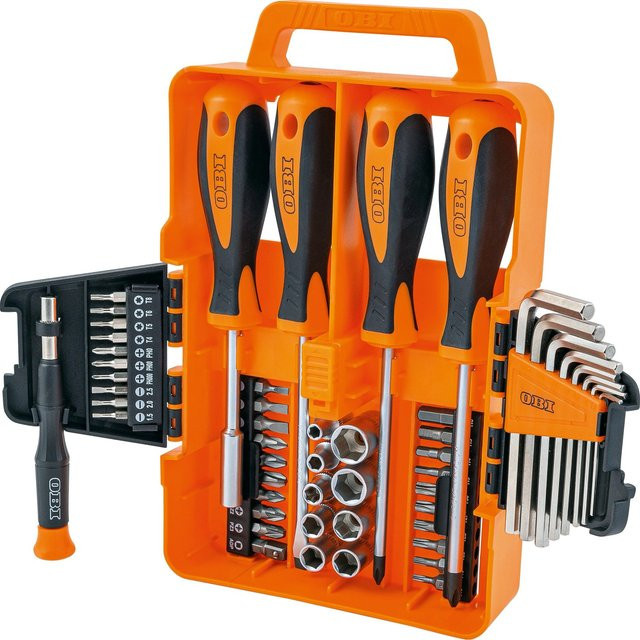 OBI Basic Schraubendreher- und Bits-Set 52-teilig in Orange und Schwarz aus Edelstahl - Bild 1