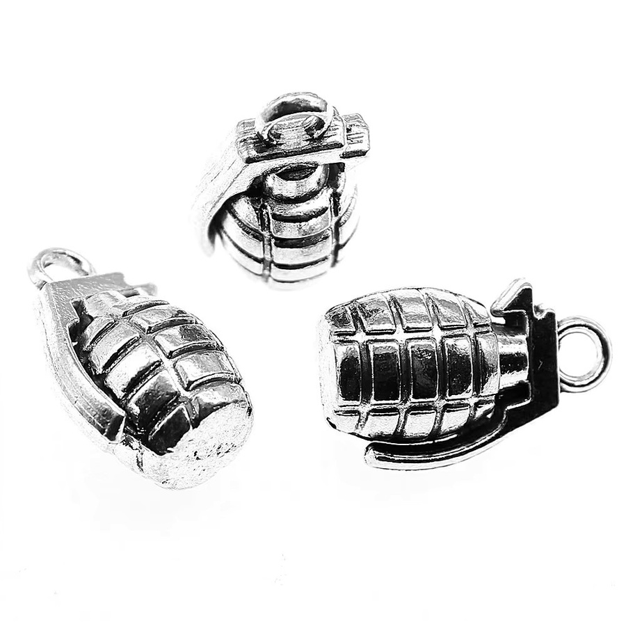 WYSIWYG Charms Anhänger, Silber, Vintage, Unisex, 22 x 13 mm - Bild 3