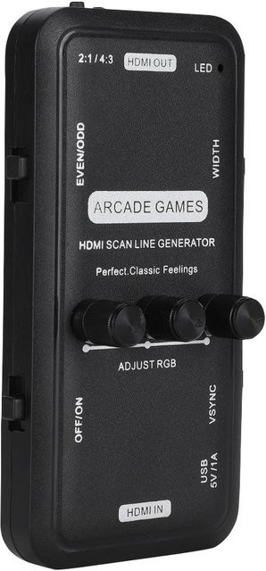 Tragbarer mfySpace HDMI Video Scanline Generator für Retro-Arcade-Spiele in Schwarz - Bild 1