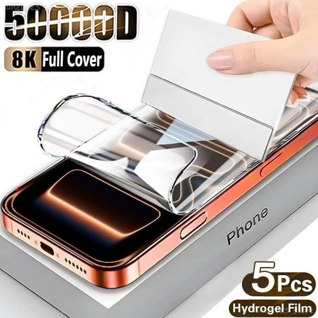 5 Stück Hydrogel-Displayschutz Vollabdeckung Folie für Samsung Galaxy S25 S24 S23 Ultra FE A56 A55 A17 A16 A26 A36 A07 A54 A53 A25 A72 A06 in Weiß - Bild 1
