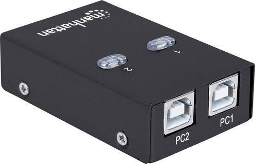Manhattan USB 2.0-Umschalter mit 2 USB-A Ports in Schwarz - Bild 1