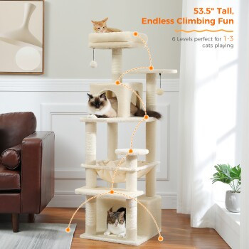 Pawz Road Katzenbaum beige mit Hängematte und Höhle, Höhe: 136 cm - Bild 2