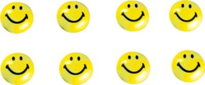 Magnetoplan Magnet Smiley in Gelb, 8 Stück, Durchmesser: 20 mm - Bild 1
