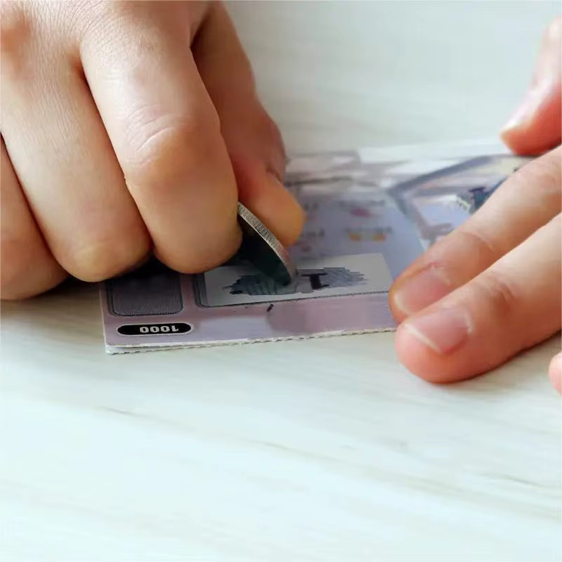 1000 Stück Scratch Off Aufkleber Grau, Manuelle Rubbelbeschichtung für Spiele und Gewinnspiele, Maße: 10 x 20 mm - Bild 2