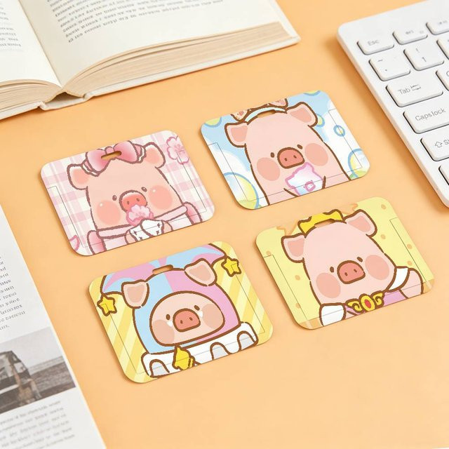 Lulu Piggy Kartenhalter aus Kunststoff im Cartoon Design für Ausweise, Bankkarten und Arbeitskarten - Bild 1