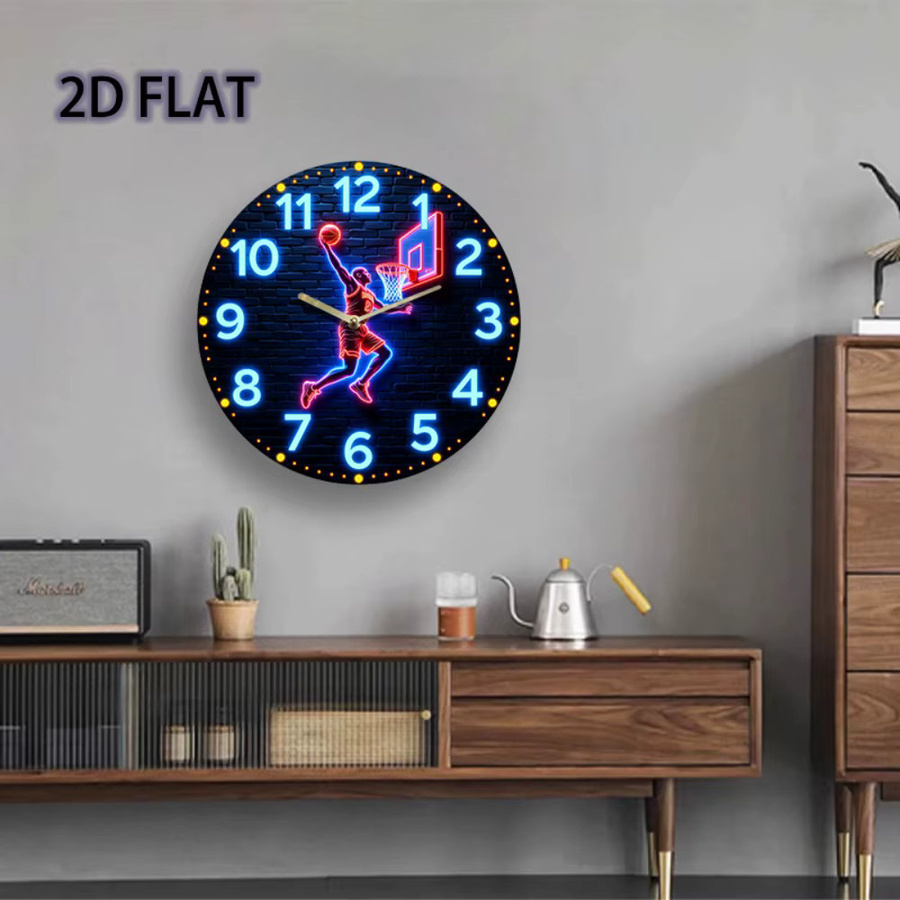 CIFBUY Basketball-Dunk Wanduhr aus Acryl, geräuschloses analoges Quarzwerk, Durchmesser: 30,48 cm - Bild 5
