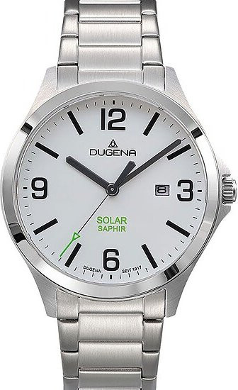Dugena Herrenuhr Solar, Edelstahl, 41 mm, Schwarz, 10 ATM - Bild 1