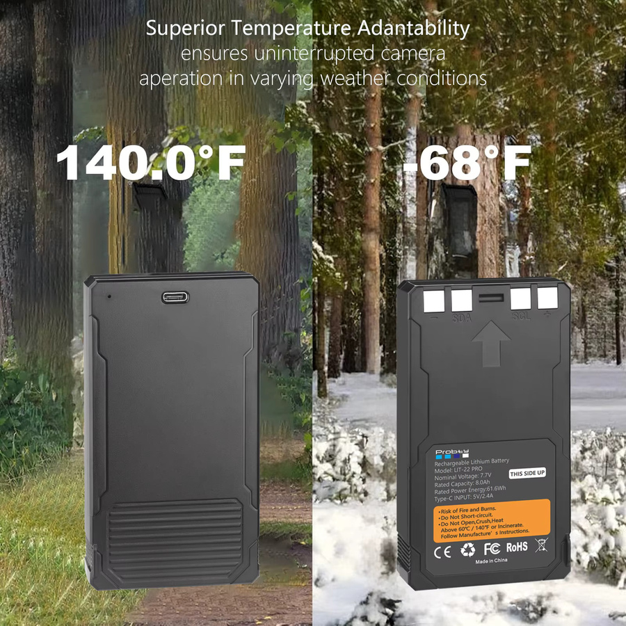 SPYPOINT LIT-22 Pro Akku mit 8,0 Ah und USB-C-Schnellladung in Schwarz für Flex-M, Flex G-36, Flex-Plus und Flex-S - Bild 3