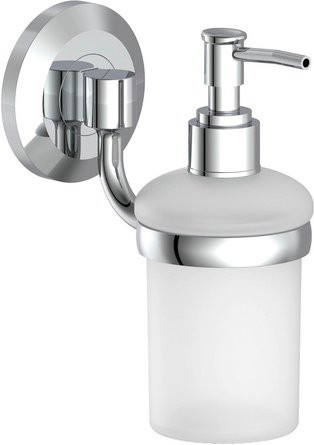 WELLWATER Seifenspender VERONA aus Glas in transparent/weiß für die Wandmontage - Bild 1