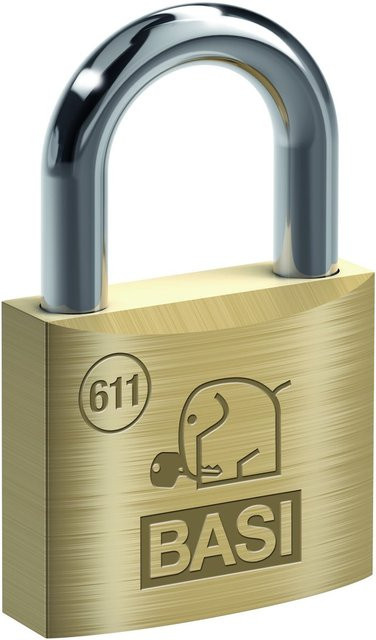 Basi Vorhangschloss VHS 611 aus Messing in Gold, 40 mm, verschiedenschließend mit 2 Schlüsseln - Bild 1