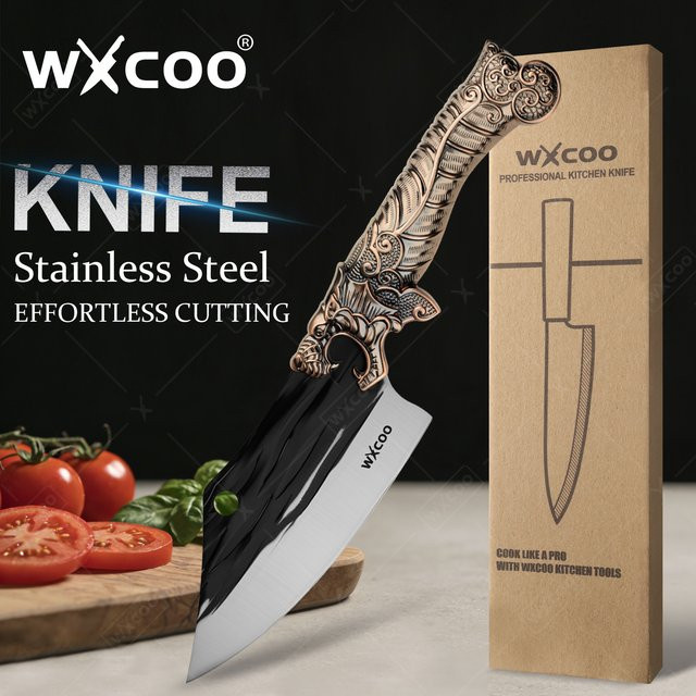 WXCOO Handgeschmiedetes Schälmesser aus Edelstahl in Silber im japanischen Stil - Bild 1