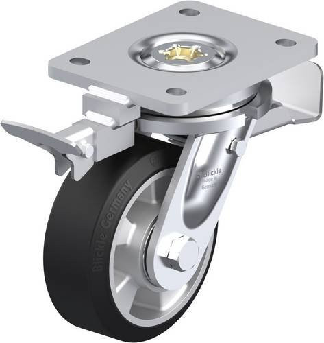 Blickle Lenkrolle LO-ALEV 127K-ST-RI4 mit Feststeller in Silber und Schwarz, Rad-Durchmesser: 125 mm, Tragfähigkeit: 300 kg - Bild 1