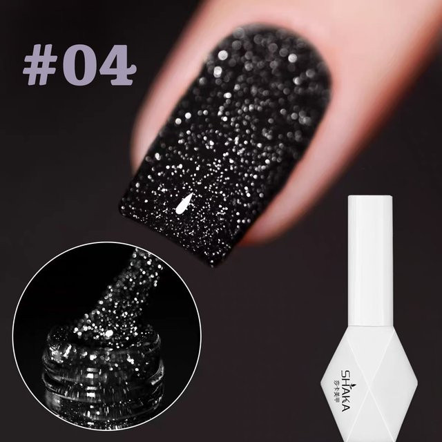 SHAKA Gel-Nagellack, Schwarz, Schimmernd - Bild 1