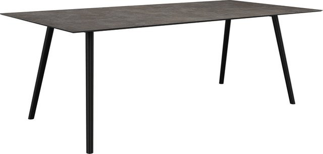 Stern Tisch Interno mit Silverstar 2.0 Stone Platte, Aluminium konisch, Schwarz Matt/Grau, B/T: 220 x 100 cm - Bild 1