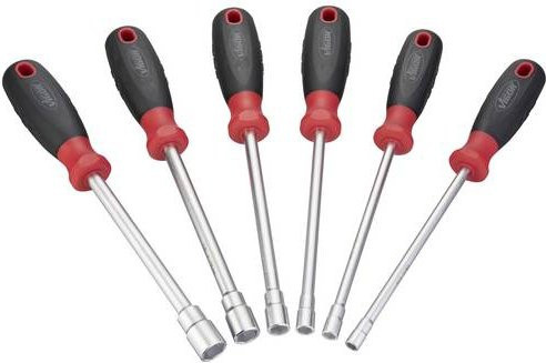 Vigour V4199 Sechskant-Steckschlüssel-Schraubendreher-Satz in Silber mit den Schlüsselweiten 6 mm, 7 mm, 8 mm, 10 mm, 12 mm und 13 mm - Bild 1