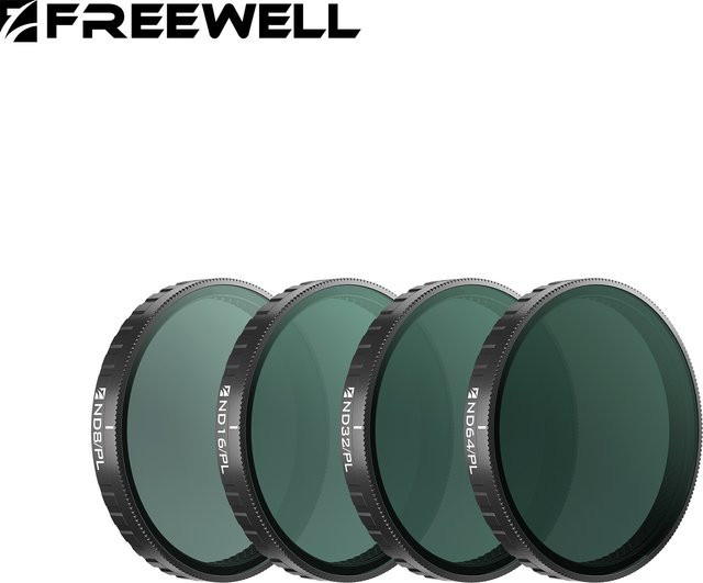 Freewell ND/PL- und ND-Filter-Kit 4er-Pack für DJI Osmo Action 6 in Schwarz - Bild 1