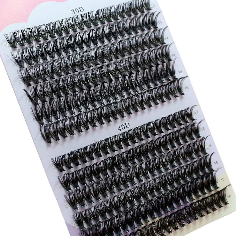 JIEFUXIN Wimpernverlängerung Cluster, 3er-Pack, Mix D Curl, 12–16 mm - Bild 3