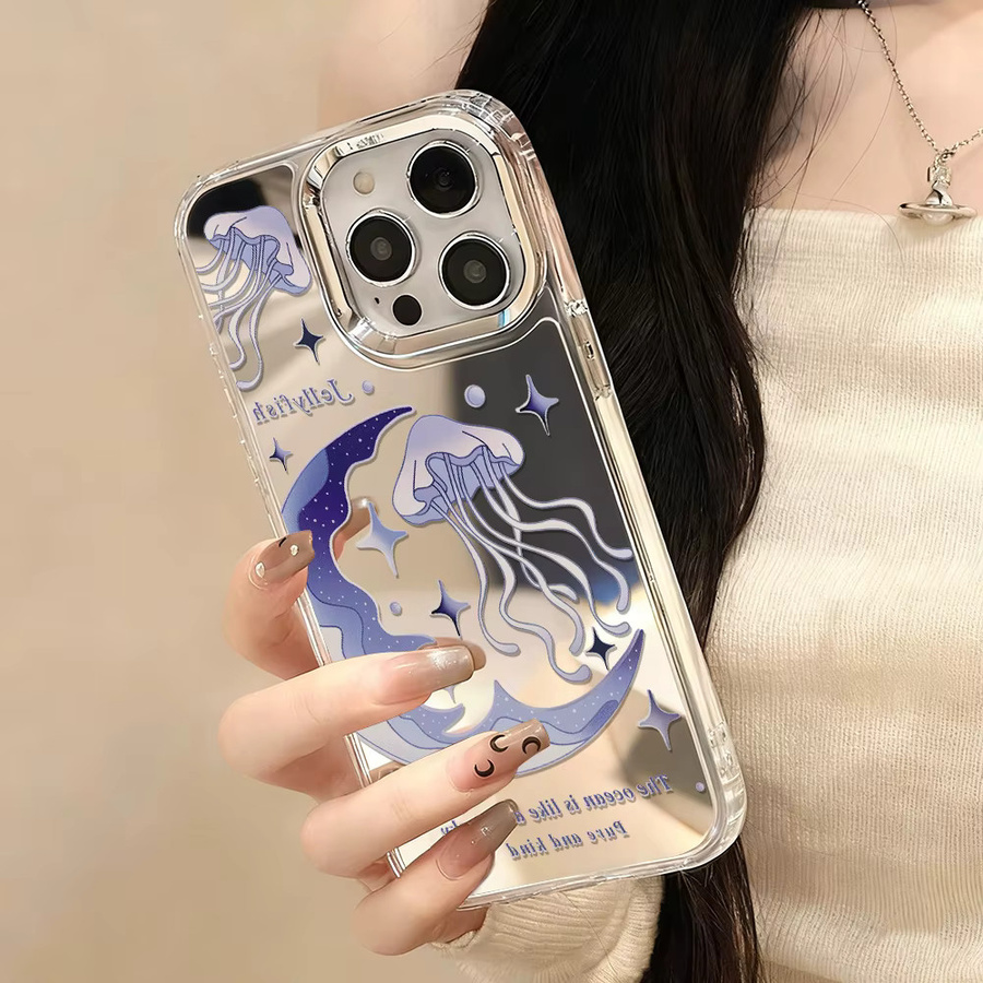 Ozean-Sternenhimmel Handyhülle mit Make-up-Spiegel für Apple iPhone 11 bis iPhone 17 Pro Max Schutzhülle - Bild 5