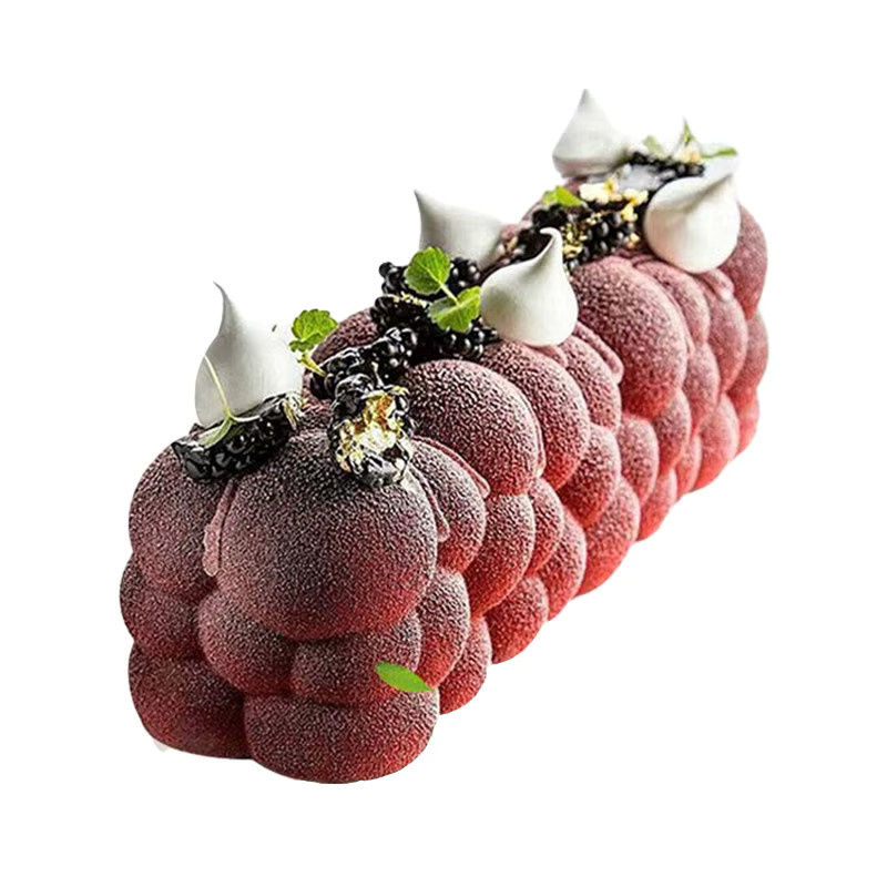 Rote Silikon-Backform für Mousse-Kuchen in Streifenform für Gebäck und Party-Desserts - Bild 2