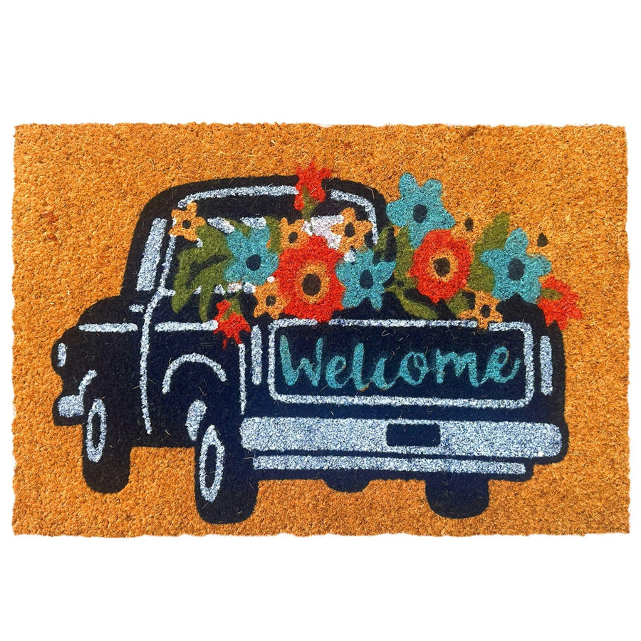 Relaxdays Fußmatte aus Kokosfaser und PVC in Natur, rutschfest und wetterfest, B/T: 60 x 40 cm, Höhe: 1,5 cm - Bild 2