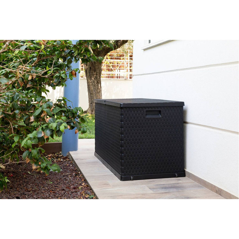 Toomax Rattan-Aufbewahrungsbox aus Kunststoff in Graphit mit 420 l Volumen - Bild 2