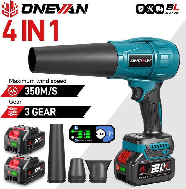 ONEVAN Bürstenloser Elektrischer Turbo Gebläse Jet Fan 3500 W 300000 RPM Laubbläser für Makita 18 V Akku - Bild 1