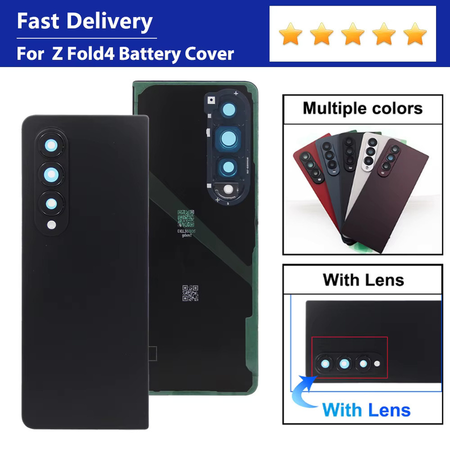 Samsung Z Fold 4 F936 Ersatzteil Set: Rückseite Gehäuse, Batterieabdeckung und Kameraobjektiv-Lünette in Schwarz - Bild 5